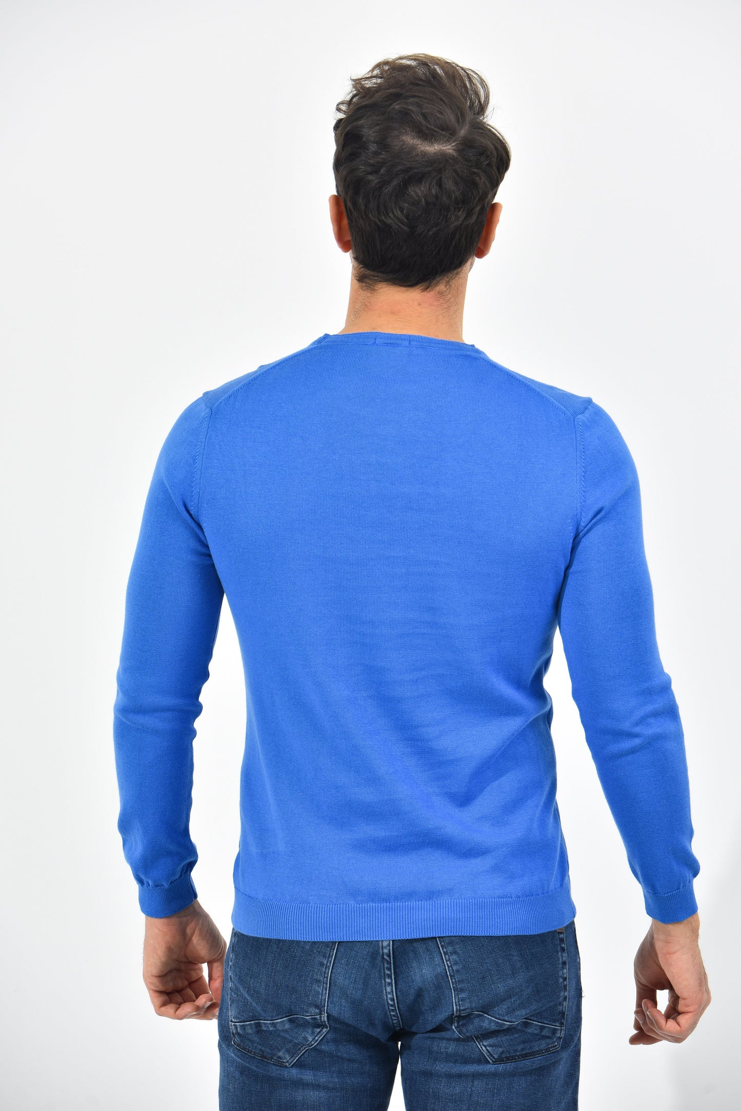 Boss Pullover Herren Saxblau Rundhalsausschnitt