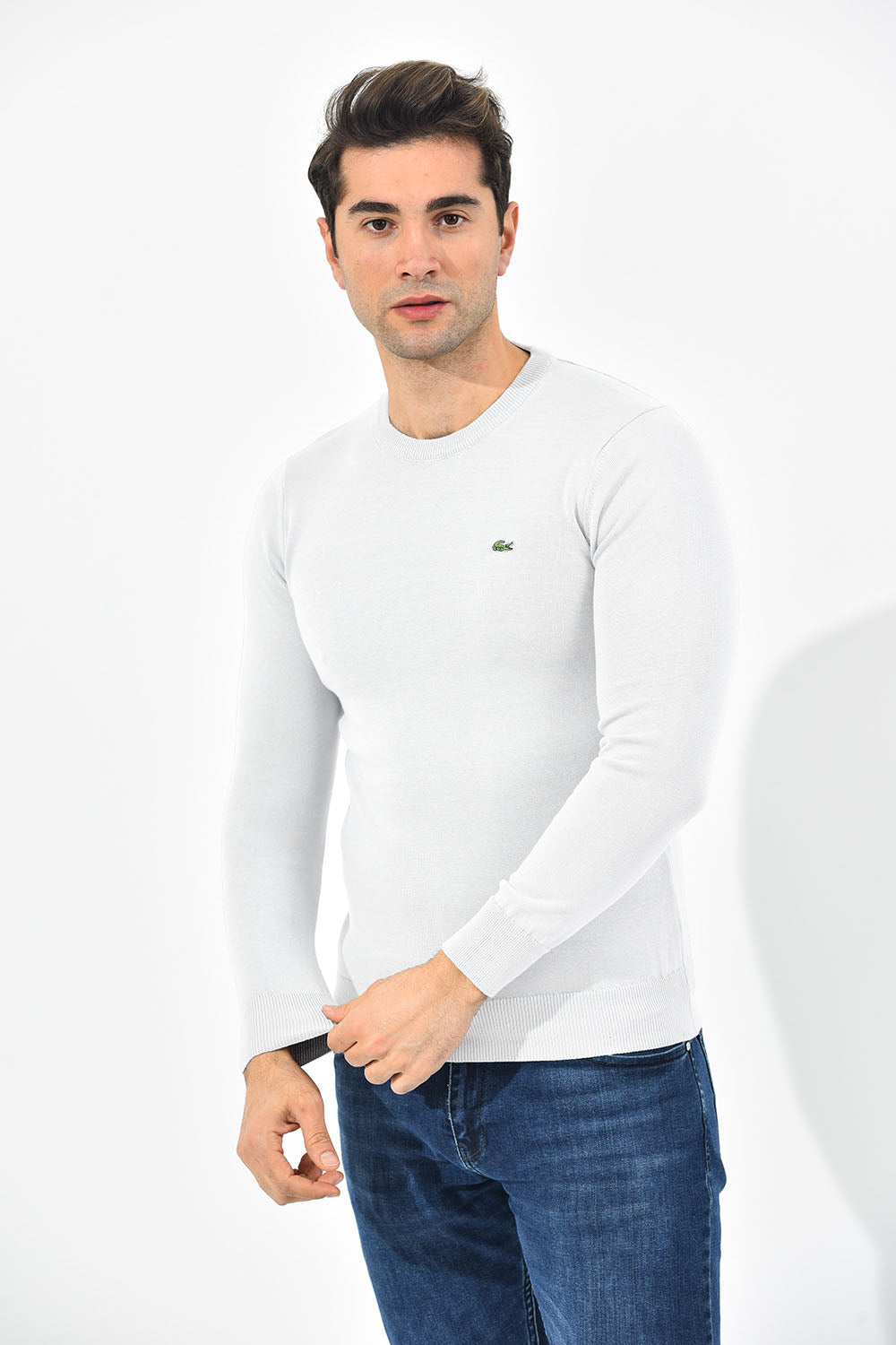 Lacoste Pullover Herren Weiss Rundhalsausschnitt