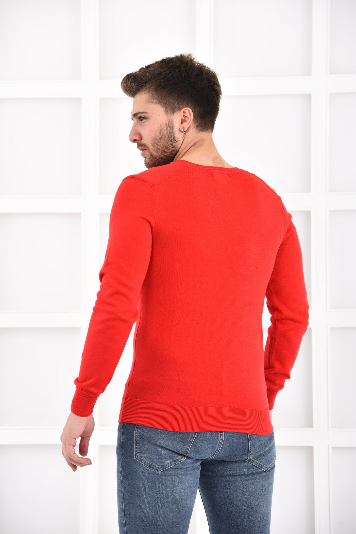 Ralph Lauren Pullover Herren Rot V-Ausschnitt