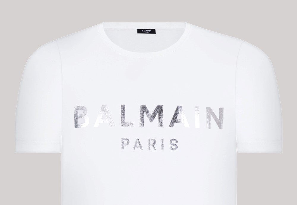 Balmain Paris T-Shirt Herren Weiss Rundhalsausschnitt