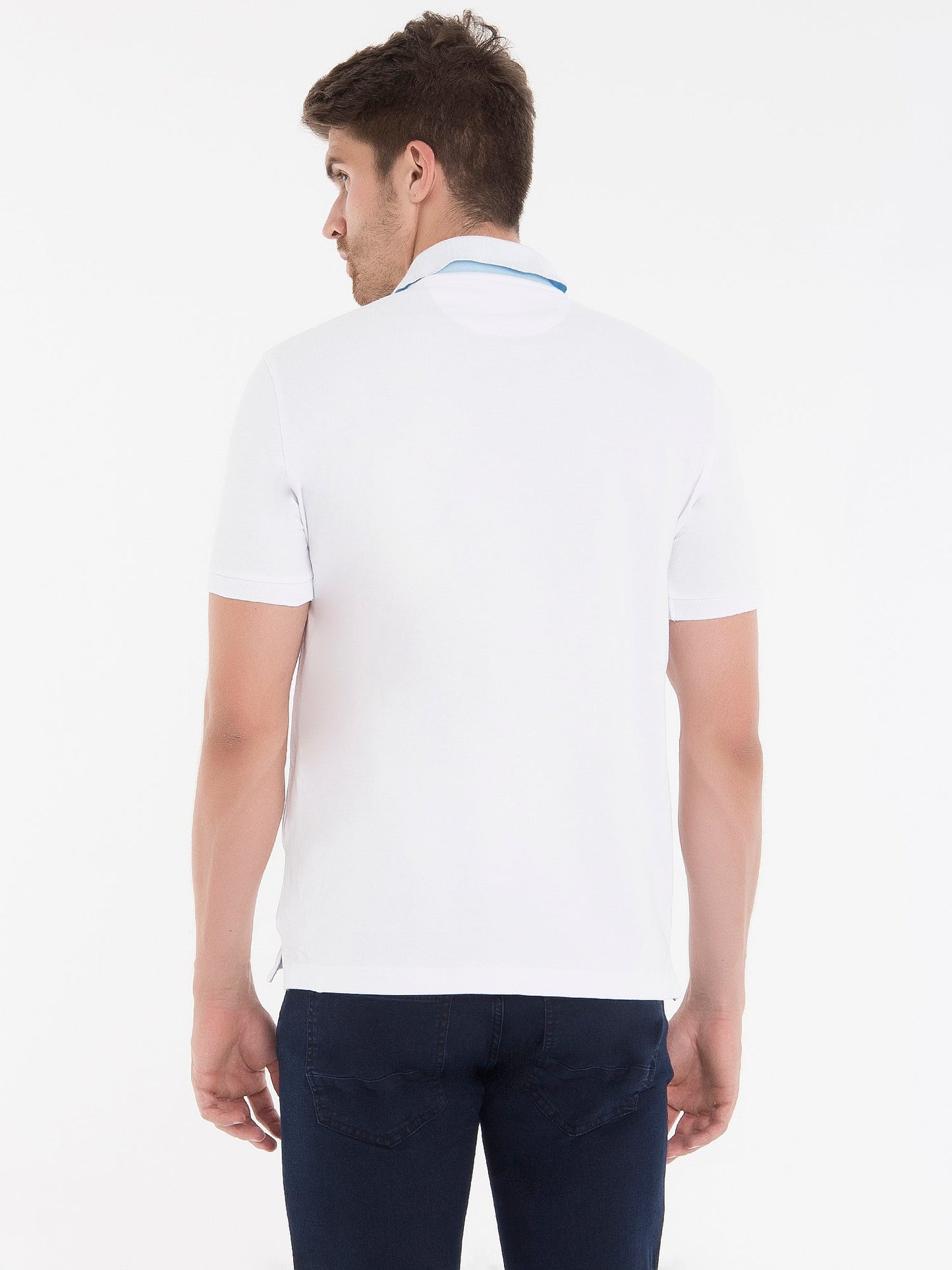 Hackett London Poloshirt Herren Weiss Turkis