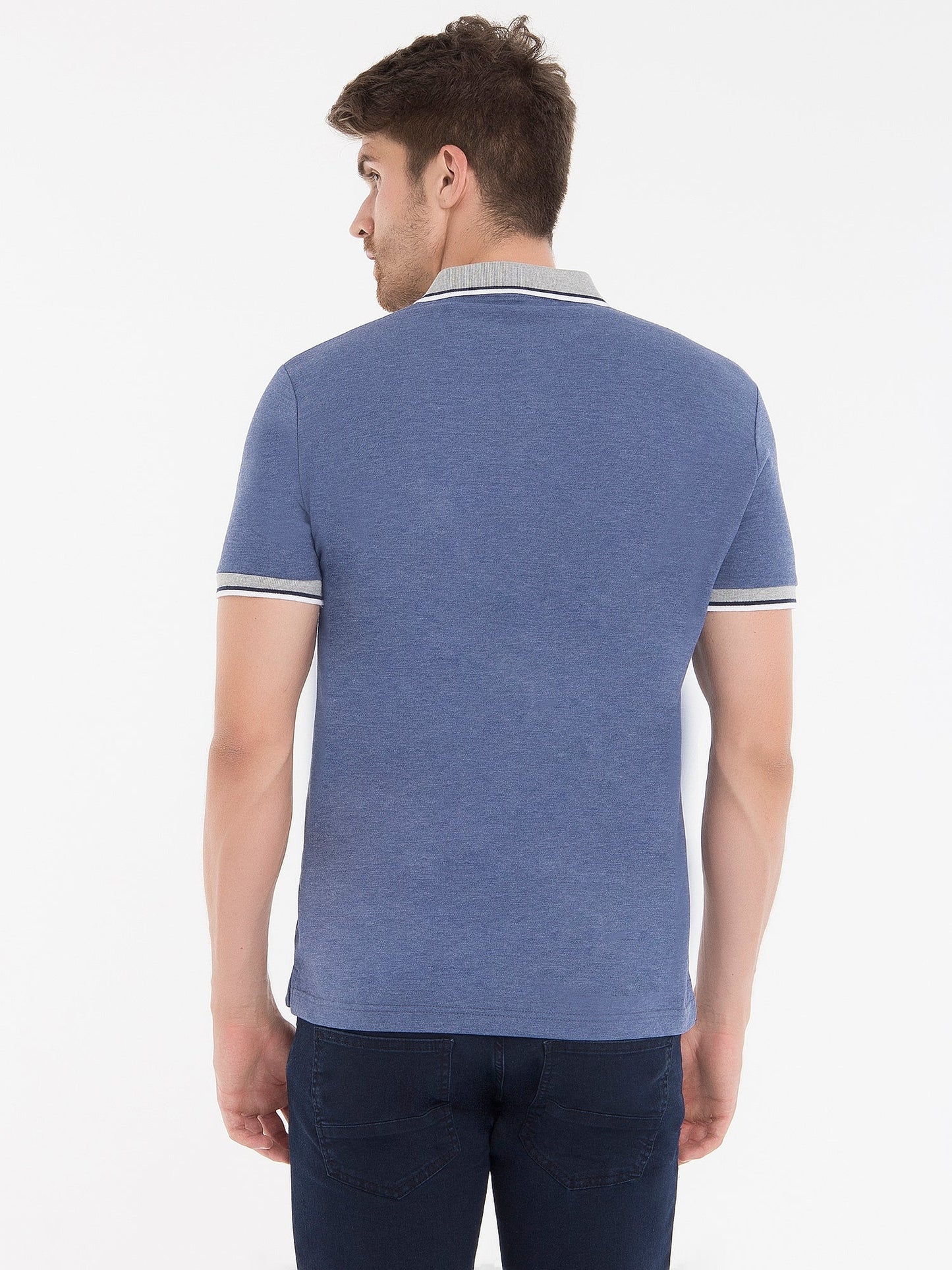 Hackett London Poloshirt Herren Saxblau