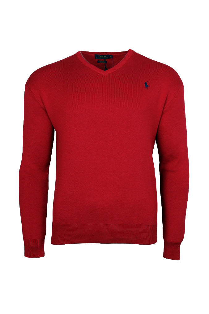 Ralph Lauren Pullover Herren Rot V-Ausschnitt