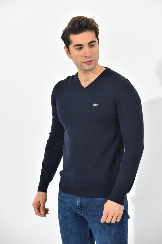 Lacoste Pullover Herren Navy V-Ausschnitt