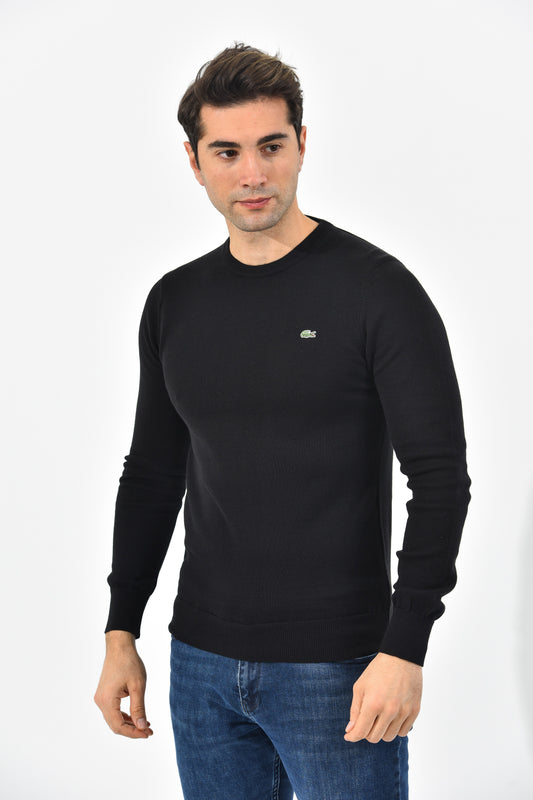 Lacoste Pullover Herren Schwarz Rundhalsausschnitt