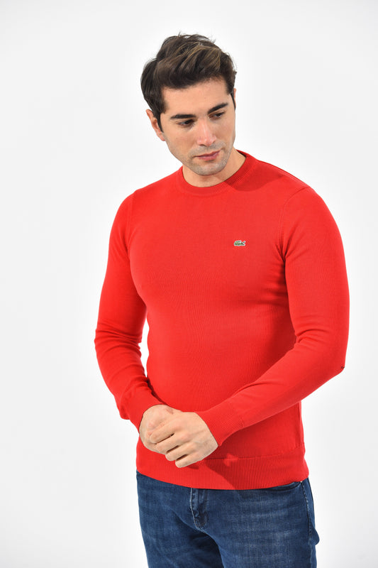 Lacoste Pullover Herren Rot Rundhalsausschnitt
