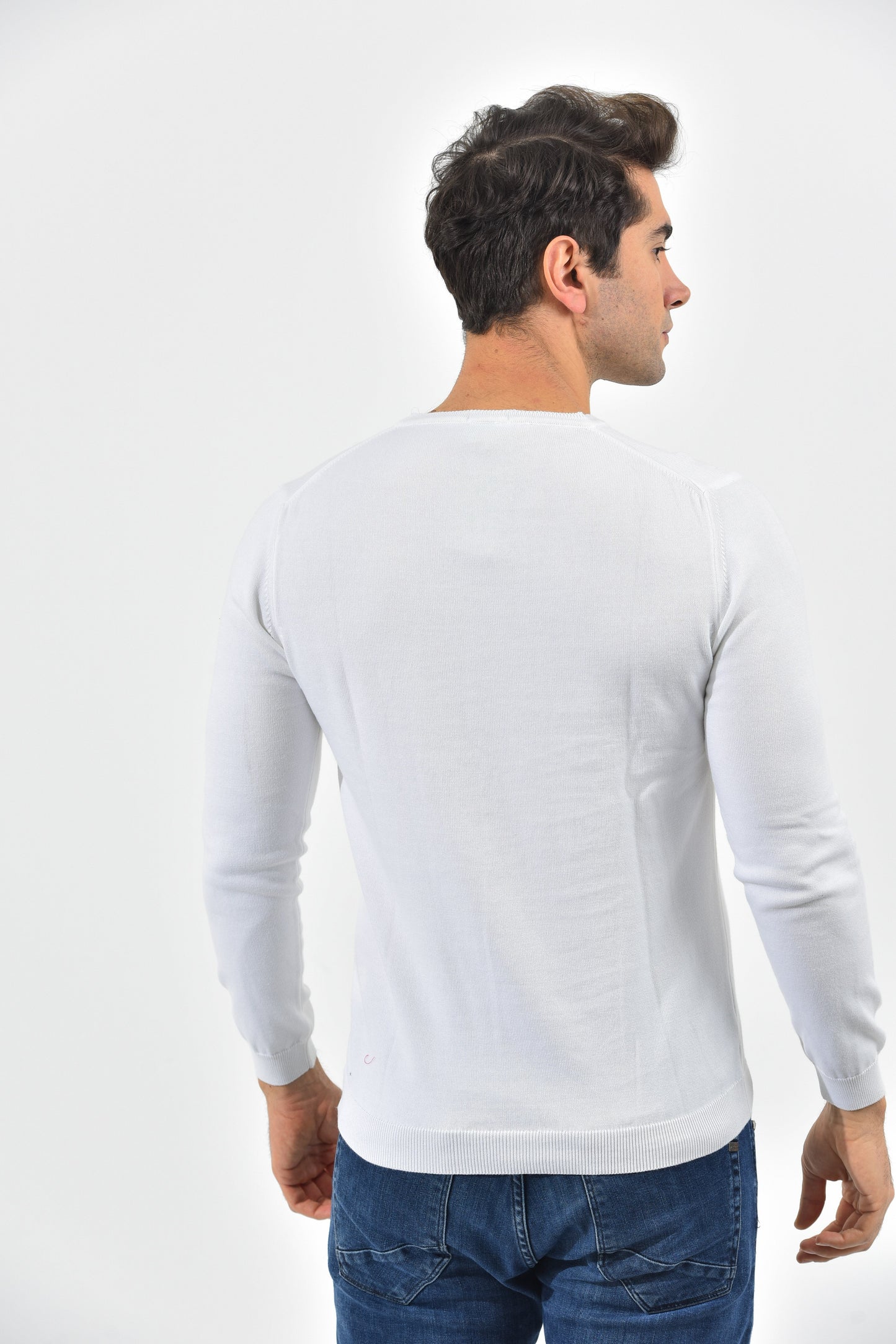 Boss Pullover Herren Weiss V-Ausschnitt