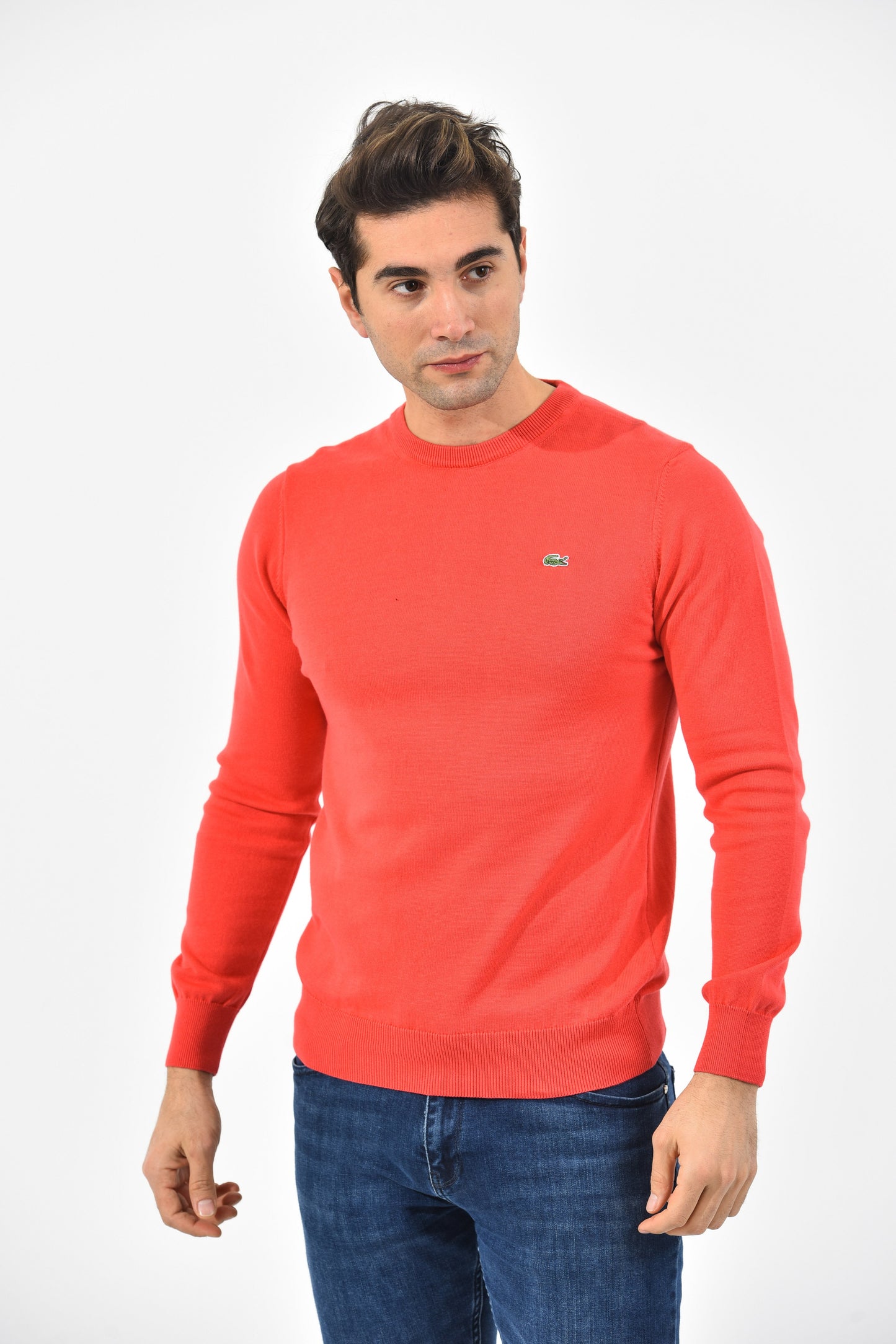 Lacoste Pullover Herren Koralle Rundhalsausschnitt