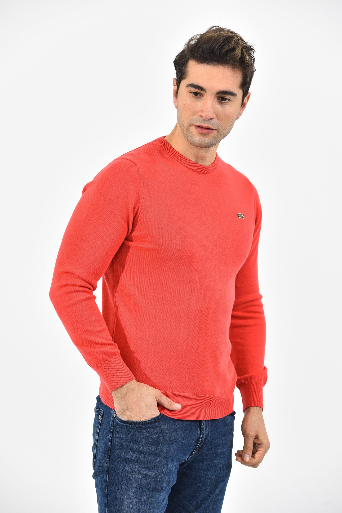 Lacoste Pullover Herren Koralle Rundhalsausschnitt