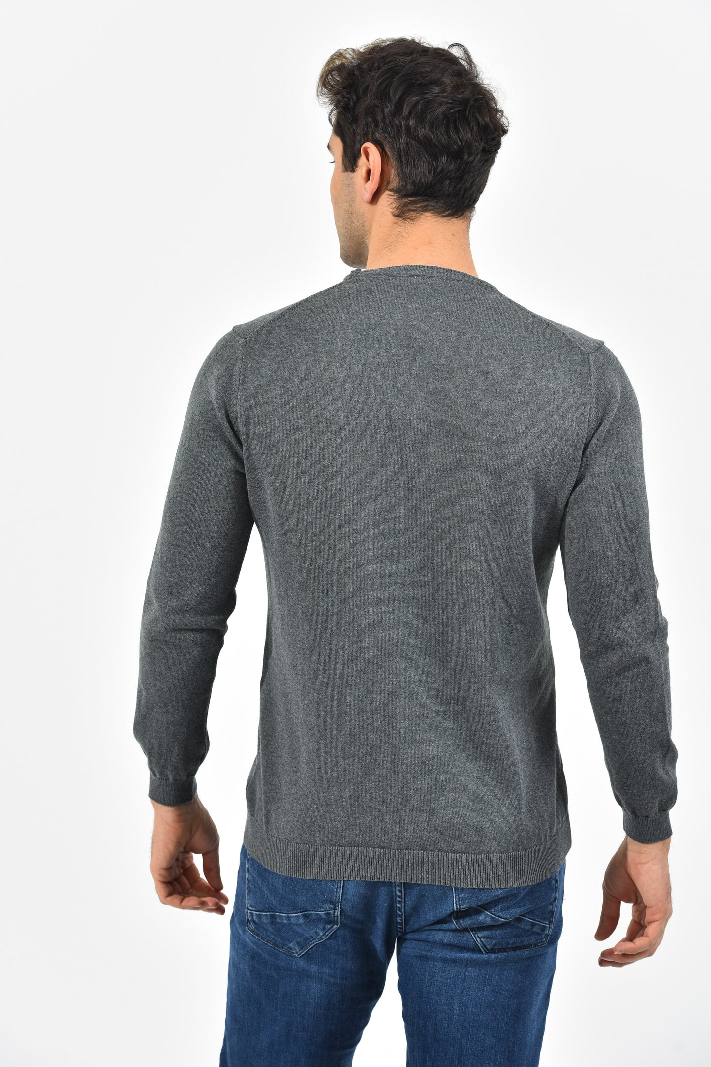 Boss Pullover Herren Dunkelgrau Rundhalsausschnitt