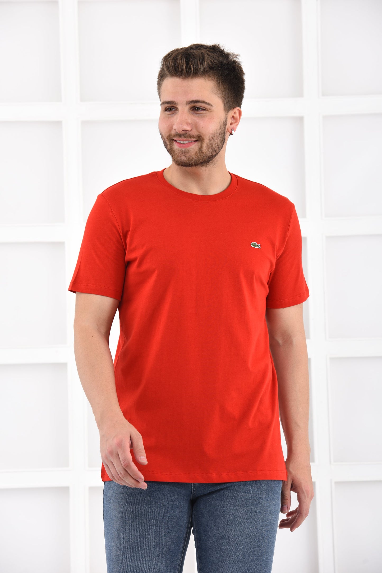 Lacoste T-Shirt Herren Rot Rundhalsausschnitt