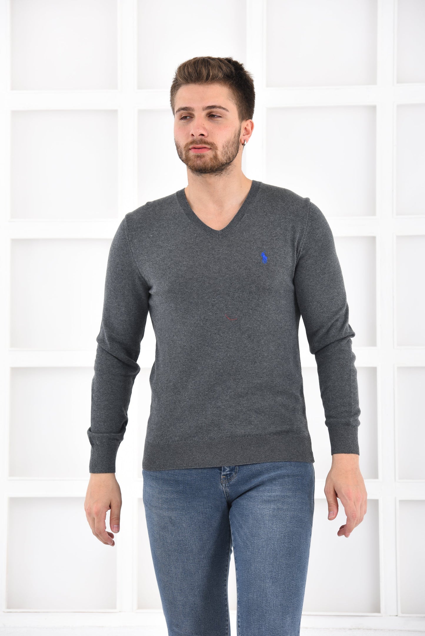 Ralph Lauren Pullover Herren Dunkelgrau V-Ausschnitt