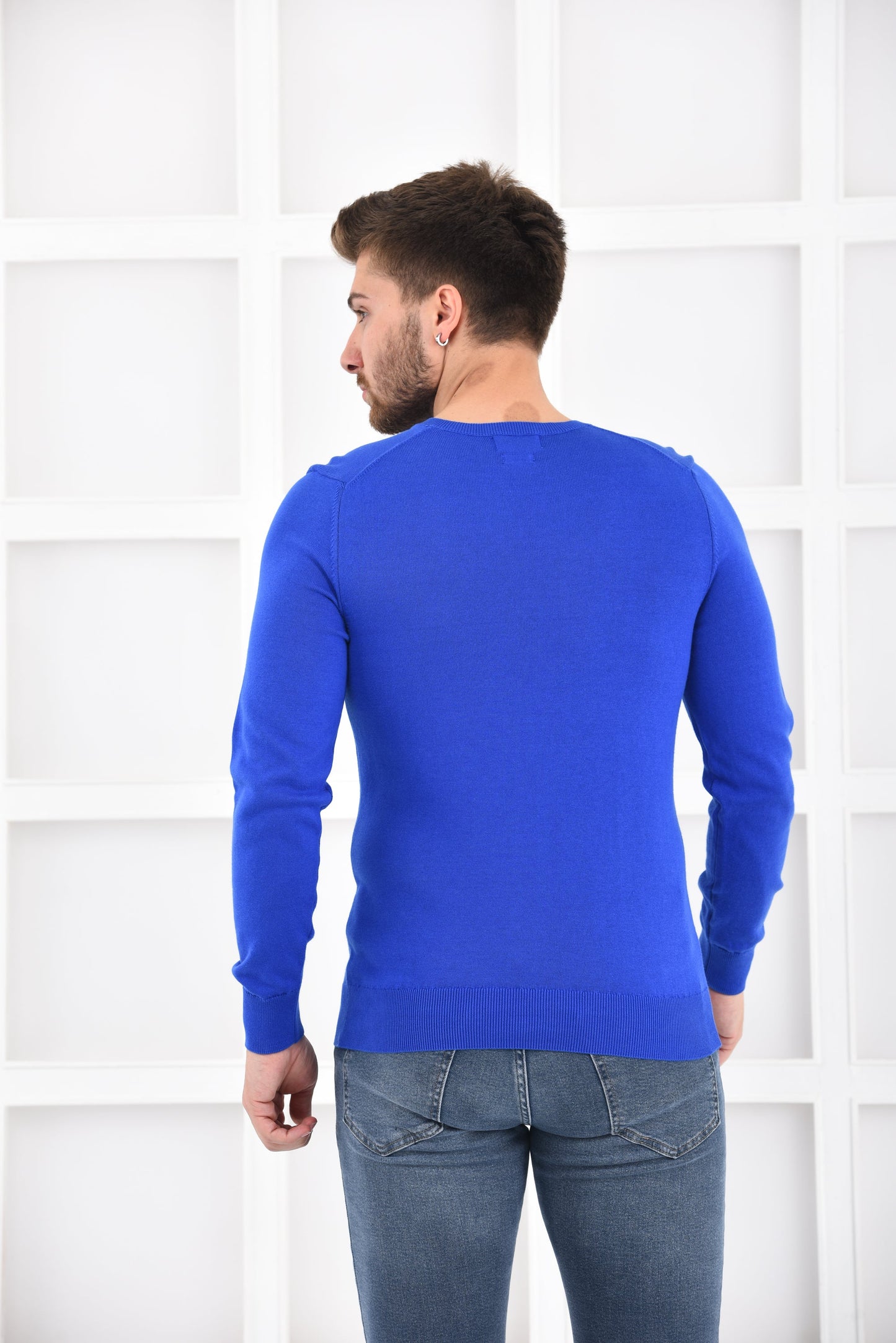 Ralph Lauren Pullover Herren Sax/Gelb V-Ausschnitt