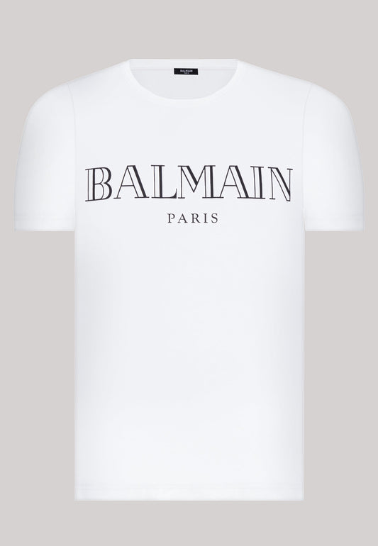 Balmain Paris T-Shirt Herren Weiss Rundhalsausschnitt