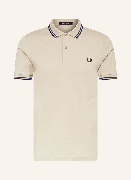 Fred Perry Poloshirt Herren Beige/Blau