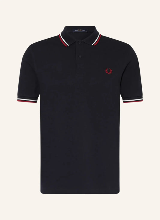 Fred Perry Poloshirt Herren Schwarz/Rot