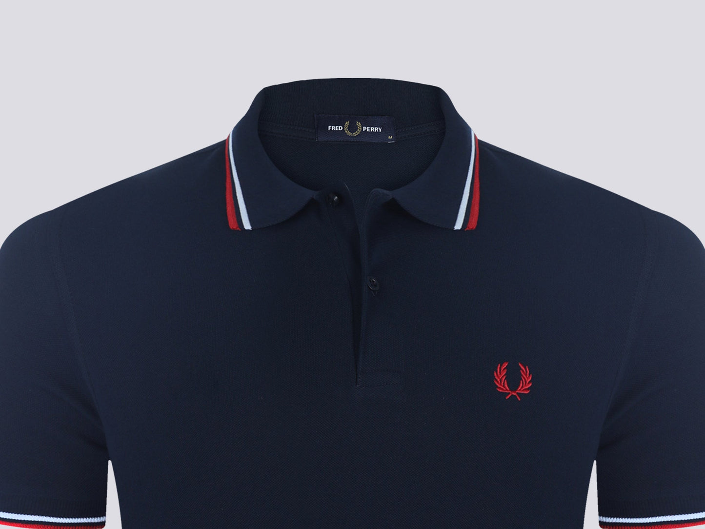 Fred Perry Poloshirt Herren Weiss Rot