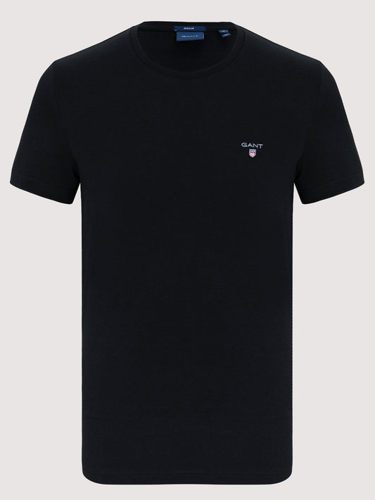 Gant T-Shirt Herren Schwarz Rundhalsausschnitt