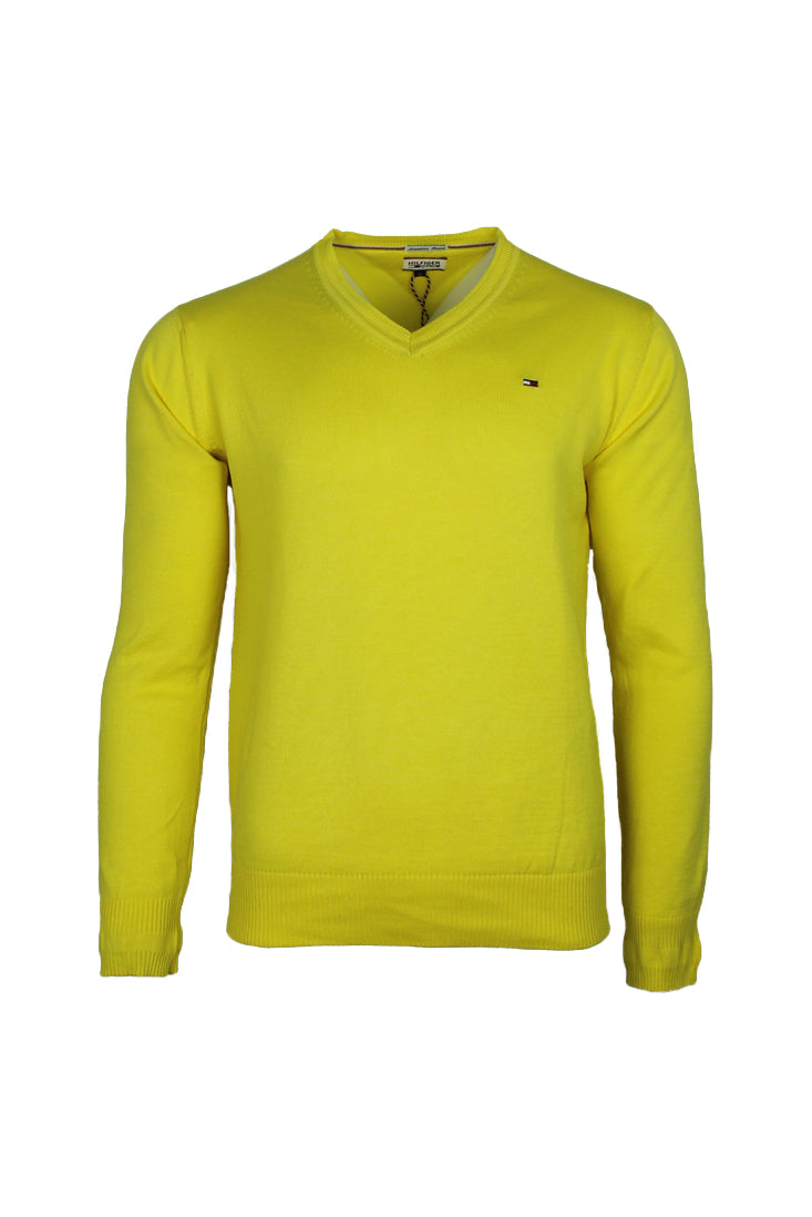Hilfiger Denim Pullover Herren Gelb V-Ausschnitt