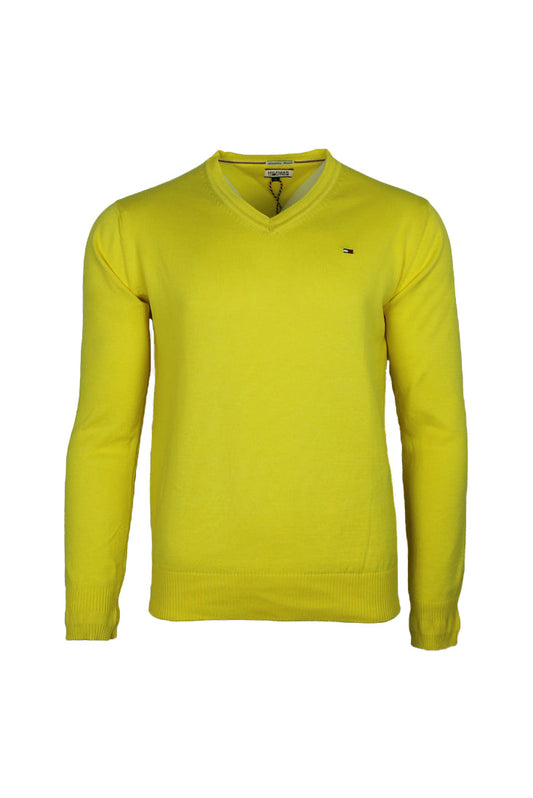 Hilfiger Denim Pullover Herren Gelb V-Ausschnitt