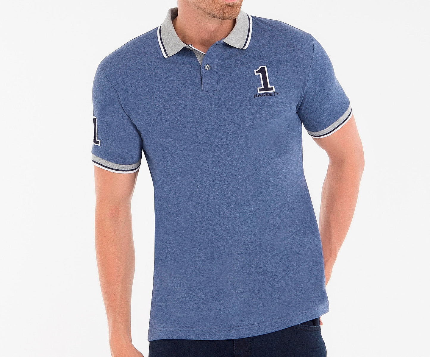 Hackett London Poloshirt Herren Saxblau