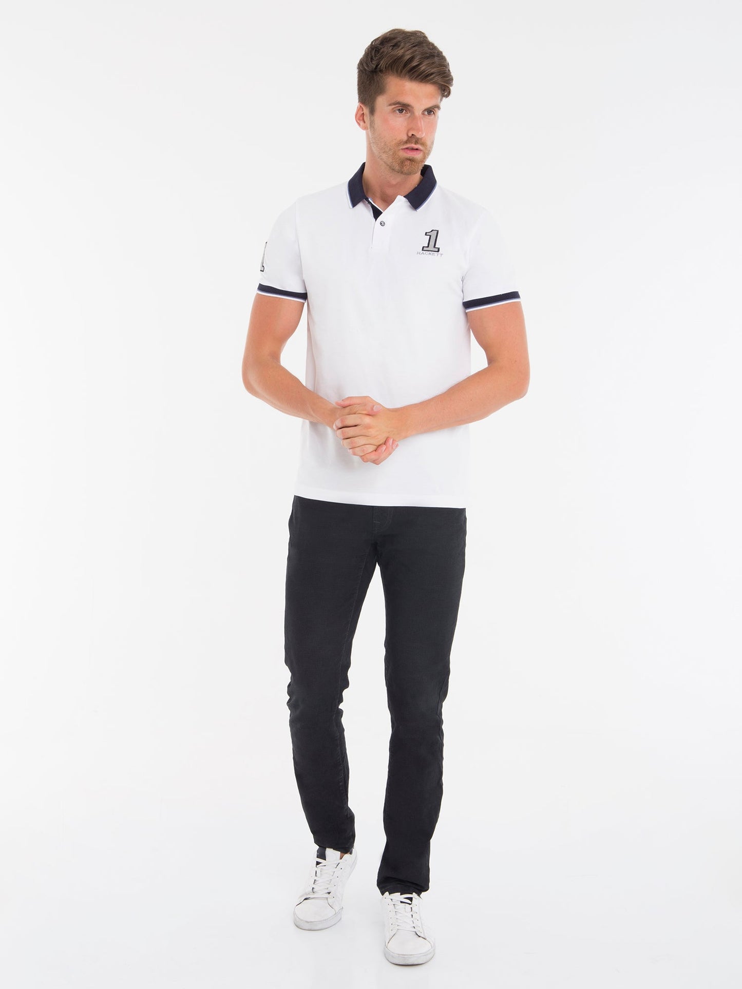 Hackett London Poloshirt Herren Weiss