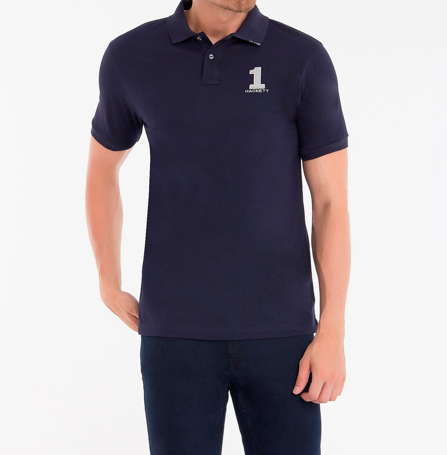 Hackett London Poloshirt Herren Navy Grau