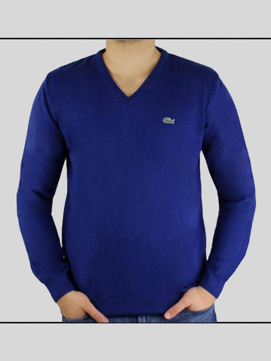 Lacoste Pullover Herren Saxblau V-Ausschnitt