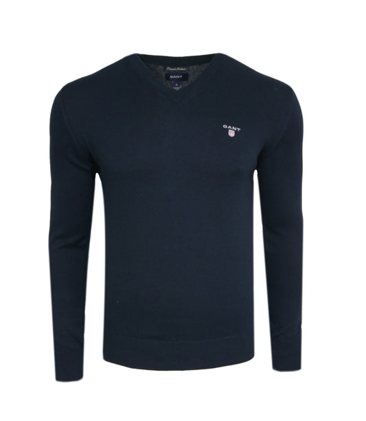 Gant Pullover Herren Navy V-Ausschnitt