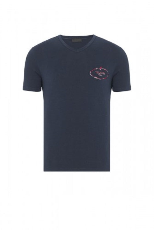 Prada T-Shirt Herren Navy V-Ausschnitt