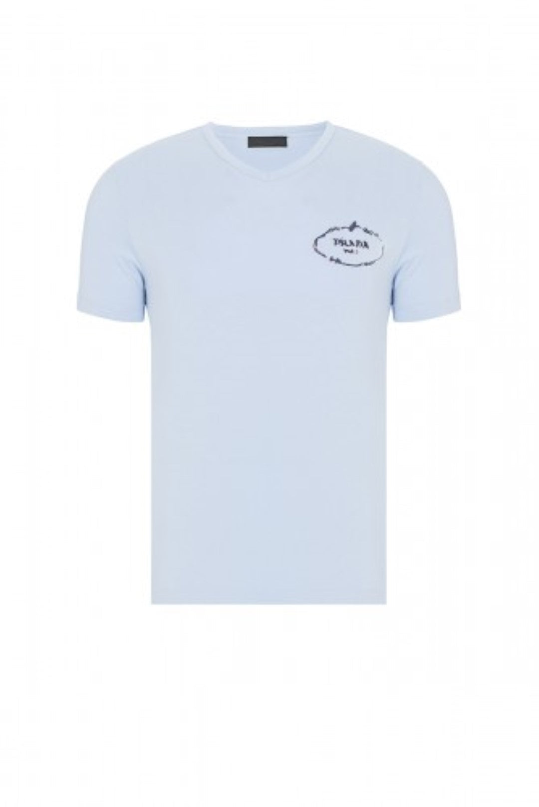 Prada T-Shirt Herren Hellblau V-Ausschnitt