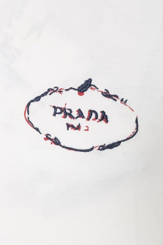 Prada T-Shirt Herren Weiss V-Ausschnitt