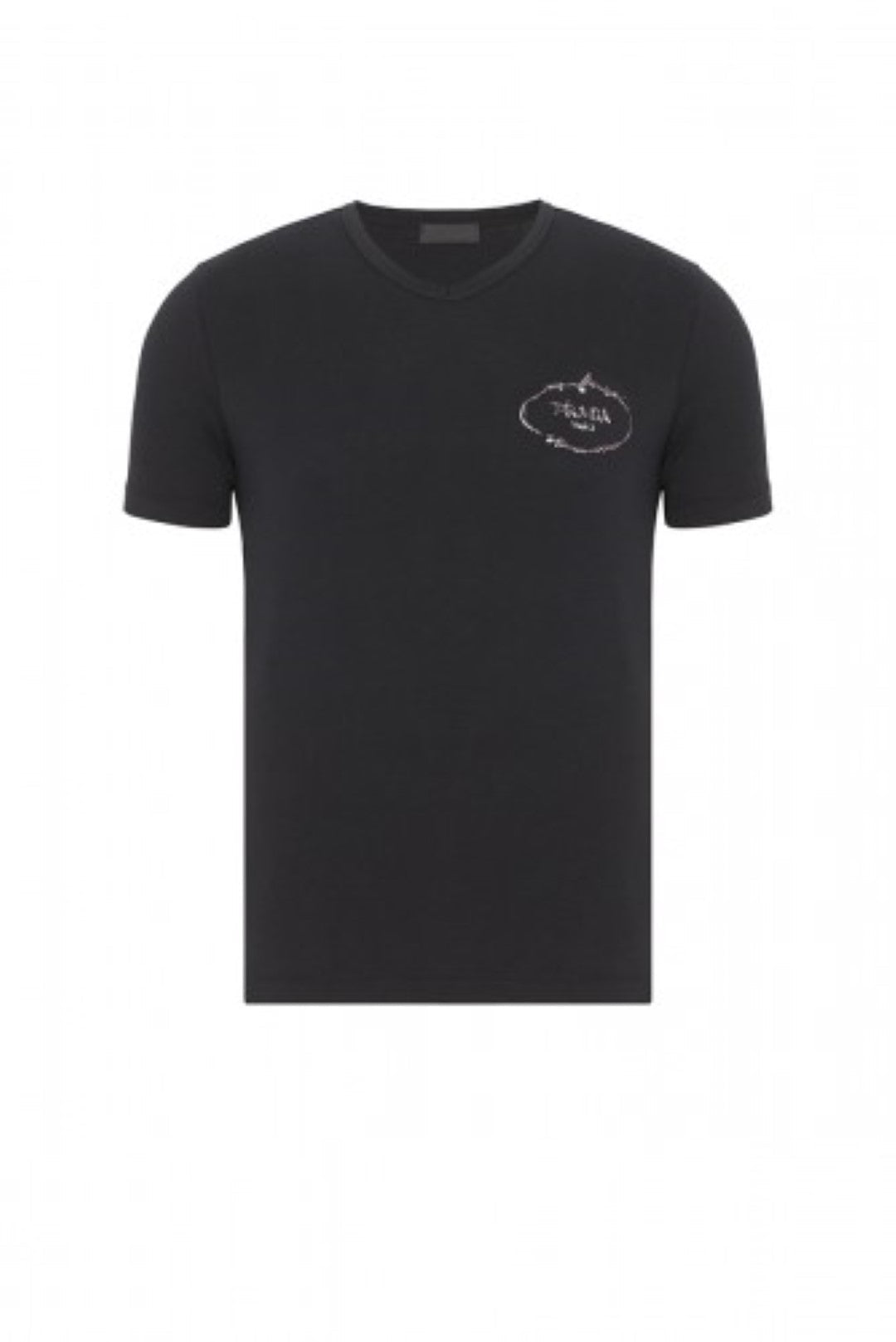 Prada T-Shirt Herren Schwarz V-Ausschnitt