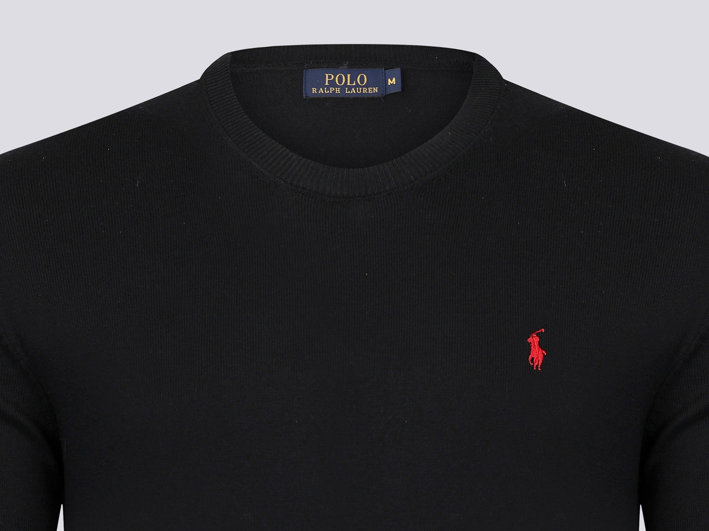 Ralph Lauren Pullover Herren Schwarz/Rot Rundhalsausschnitt