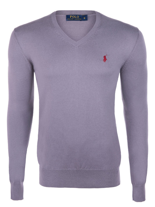 Ralph Lauren Pullover Herren Grau/Rot V-Ausschnitt