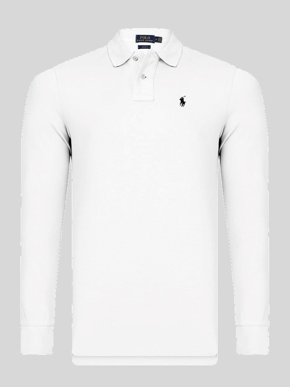 Ralph Lauren Poloshirt Herren Weiss Langarm Slim Fit