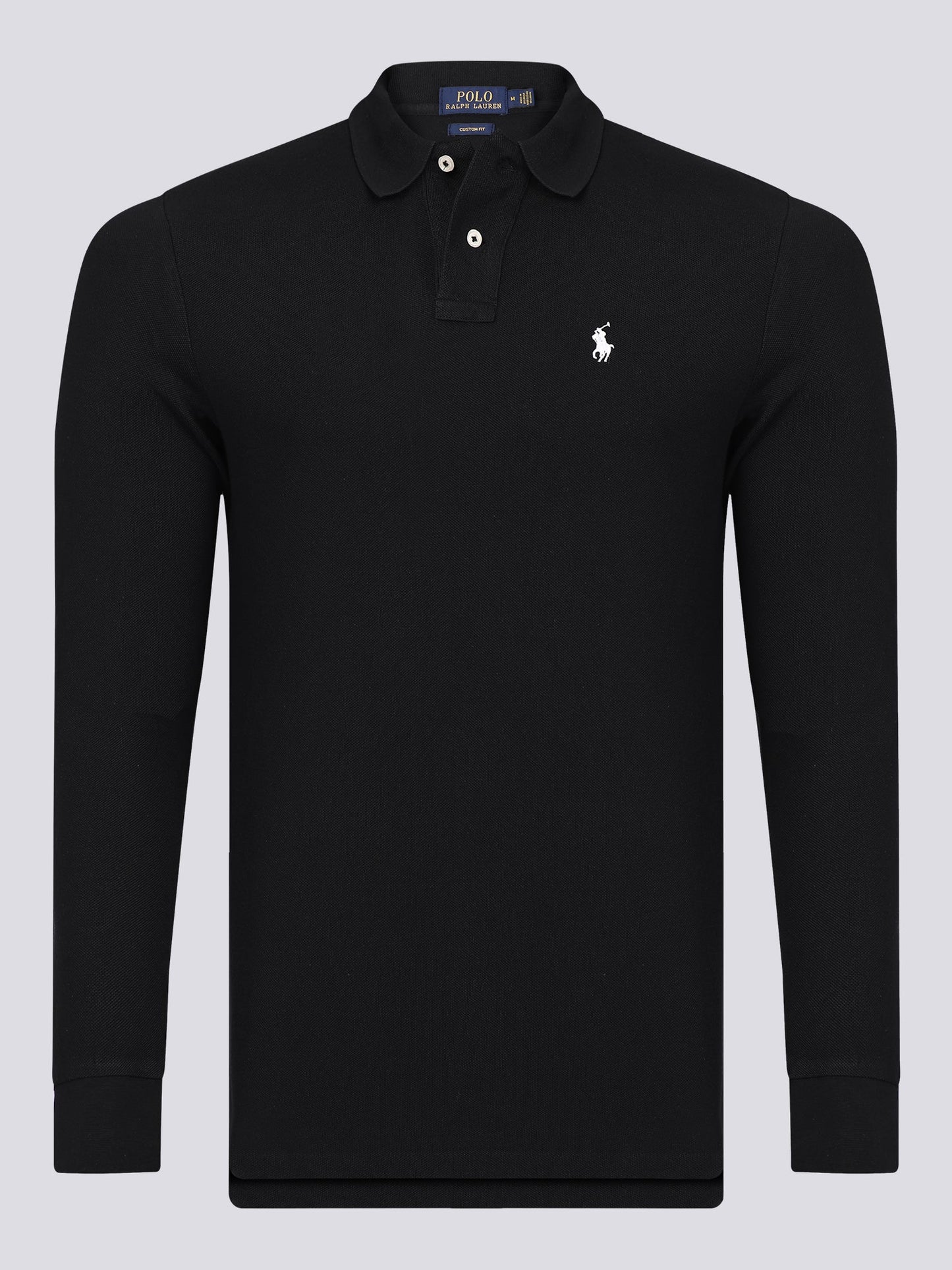 Ralph Lauren Poloshirt Herren Schwarz Langarm Slim Fit