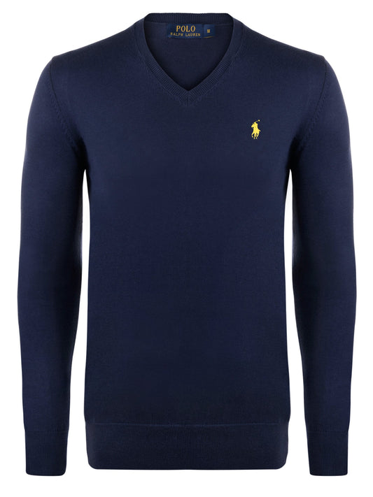 Ralph Lauren Pullover Herren Navy/Gelb V-Ausschnitt