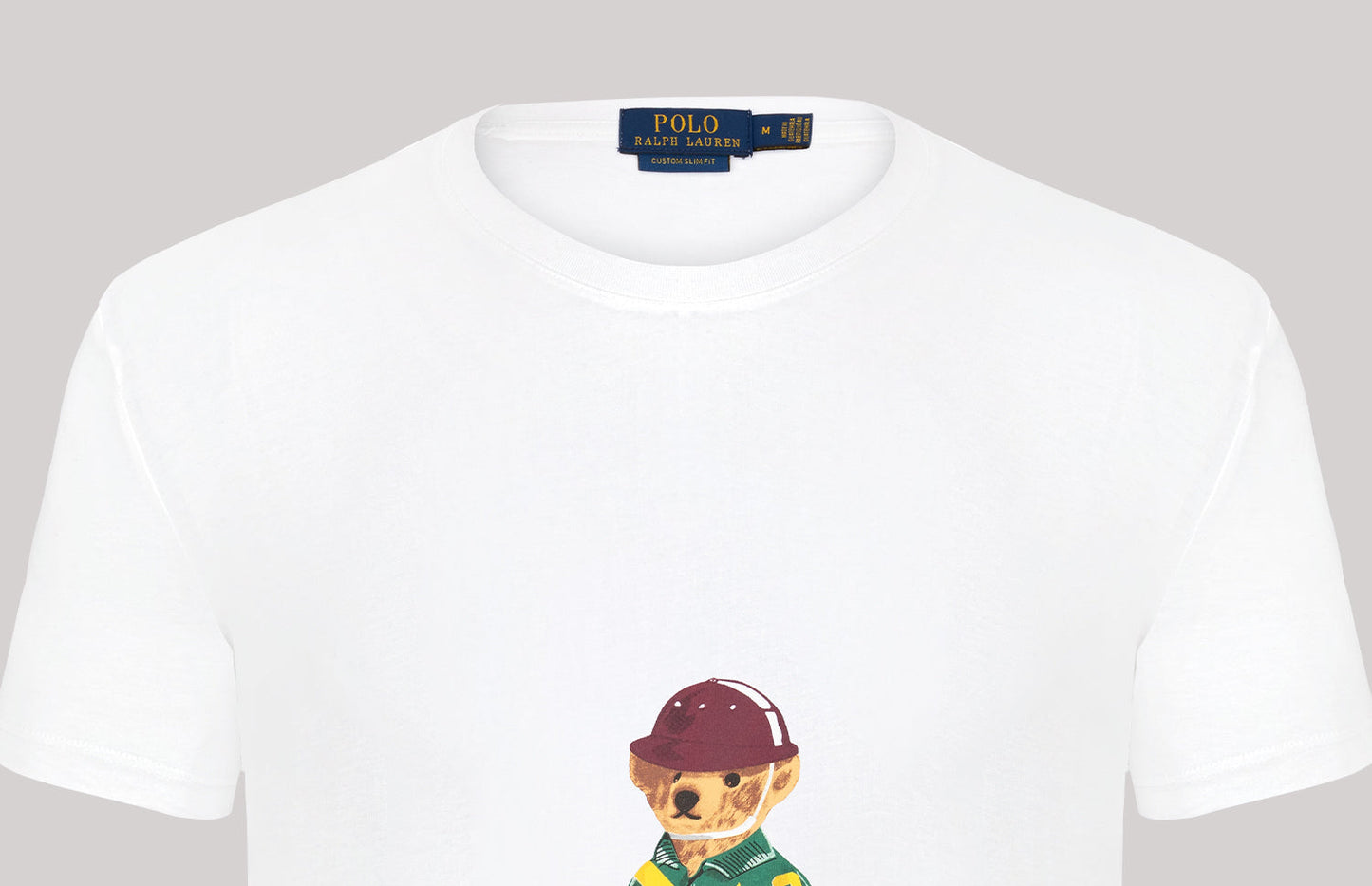 Ralph Lauren T-Shirt Herren Weiss Rundhalsausschnitt Bear Design