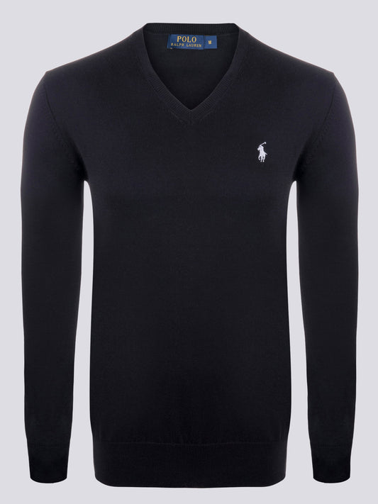 Ralph Lauren Pullover Herren Navy/Weiss V-Ausschnitt