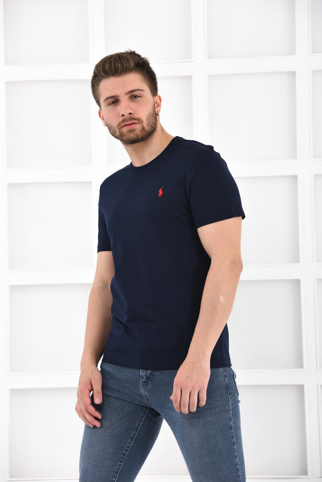 Ralph Lauren T-Shirt Herren Navy Rot Rundhalsausschnitt