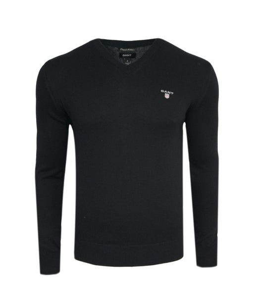 Gant Pullover Herren Schwarz V-Ausschnitt