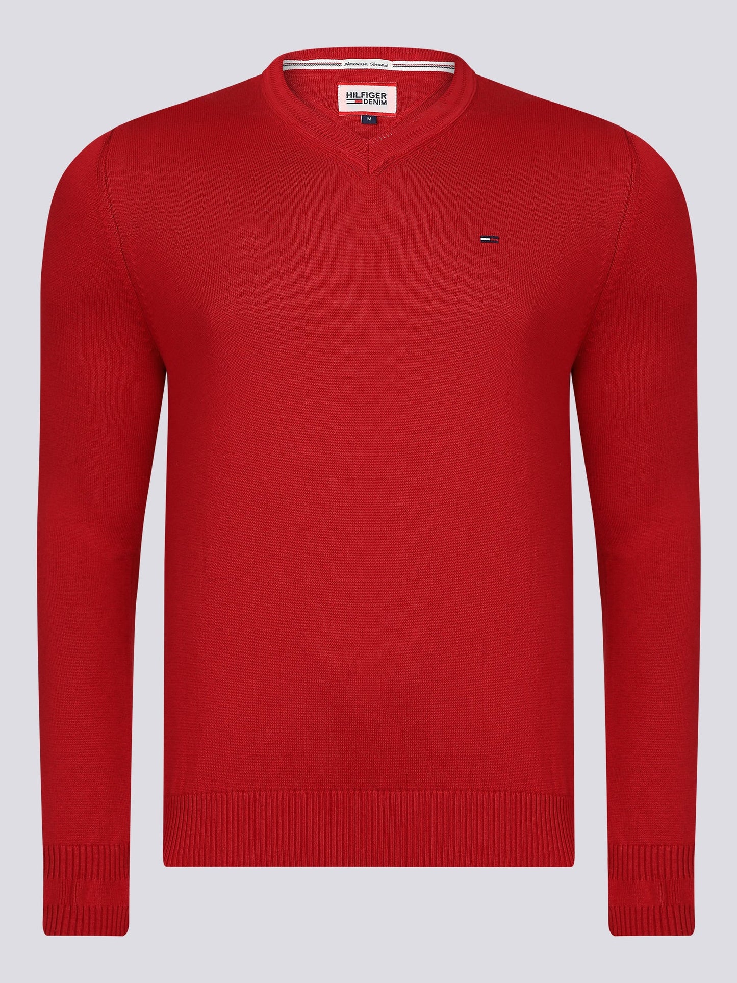 Hilfiger Denim Pullover Herren Rot V-Ausschnitt