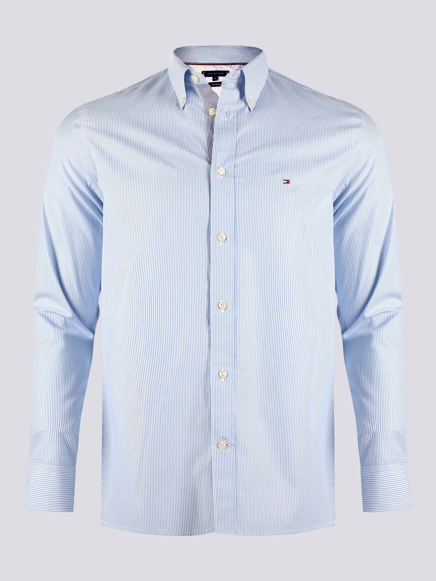 Tommy Hilfiger Hemd Herren Blau Weiss Striped Poplin