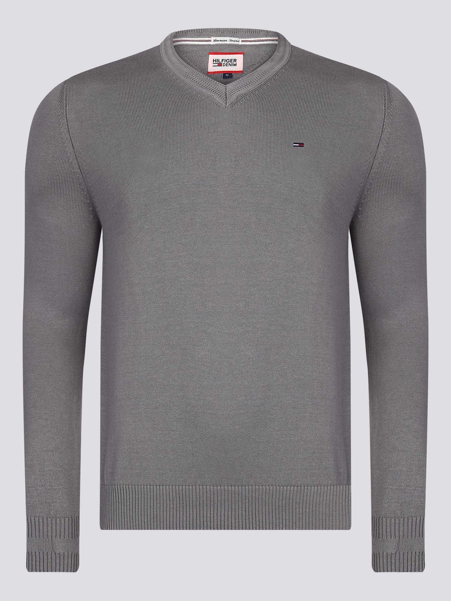 Hilfiger Denim Pullover Herren Grau V-Ausschnitt