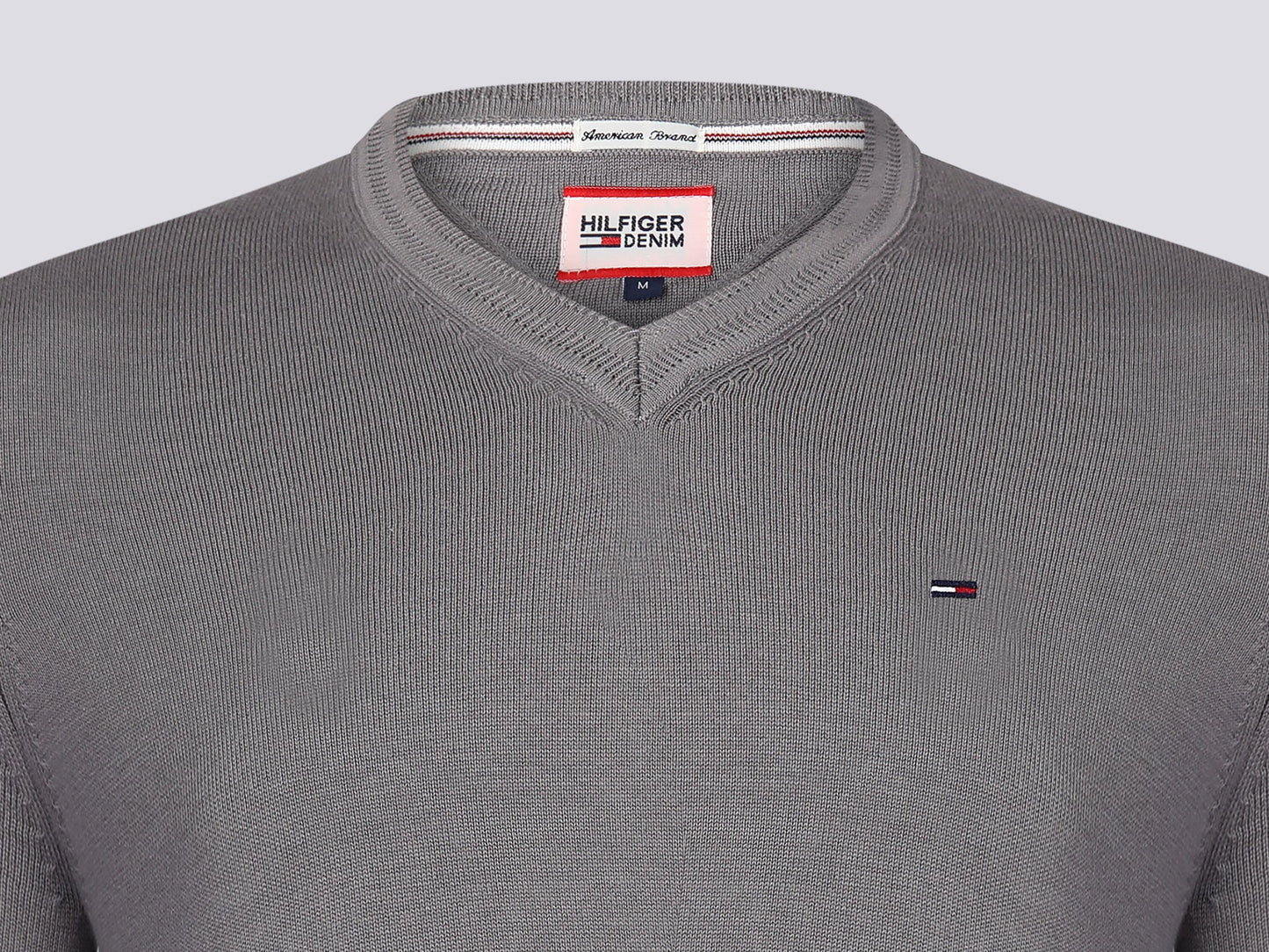 Hilfiger Denim Pullover Herren Grau V-Ausschnitt